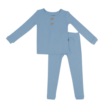 Kyte Clothing Kyte: Toddler Ribbed Henley Set - Slate