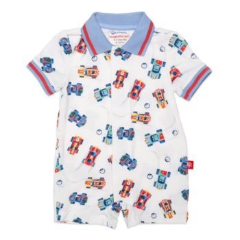 Magnificent Baby Magnetic Me: Magnetic Polo Romper - Formula Fun