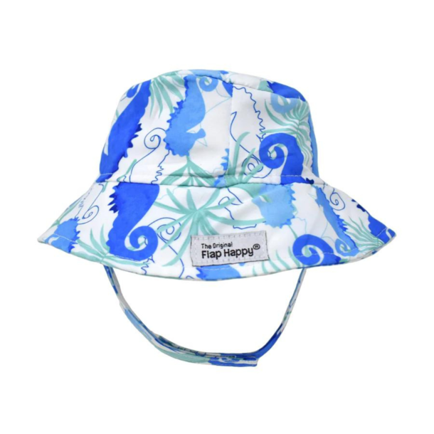 Flap Happy Flap Happy: Cotton Bucket Hat - Seahorse