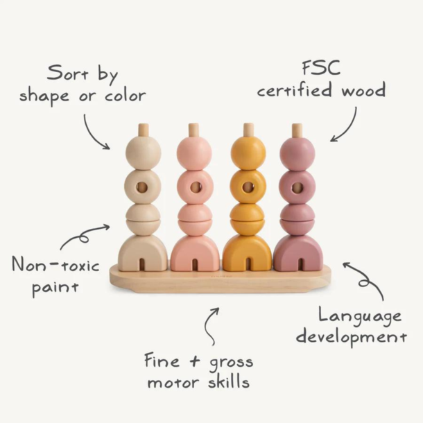 Mushie Mushie: Wooden Multi-Shape Stacker-