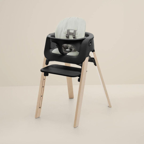 Stokke Stokke: Black Steps High Chair with Natural Legs Bundle