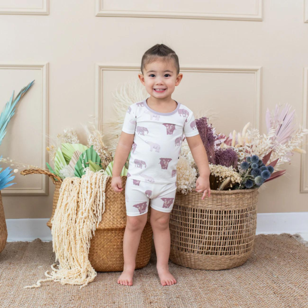 Kyte Clothing Kyte: Toddler Short-Sleeve PJ Set - Elephant