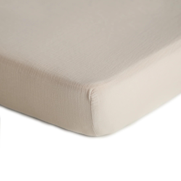 Mushie Mushie: Extra Soft Muslin MINI Crib Sheet - Fog