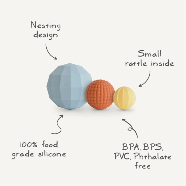 Mushie Mushie: Nesting Spheres Sensory Toy -