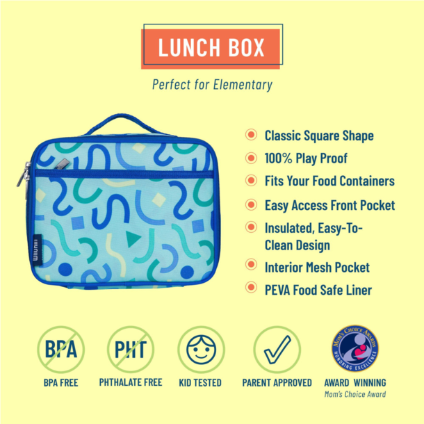 Wildkin Wildkin: Insulated Lunch Box- Blue Confetti