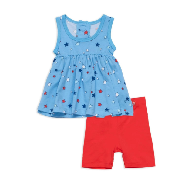 Magnificent Baby Magnetic Me: Magnetic Sleeveless top & Shorts - Red, White, & Bluetiful