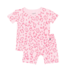 Kyte Clothing Kyte: Toddler Short-Sleeve PJ Set - Sakura Leopard