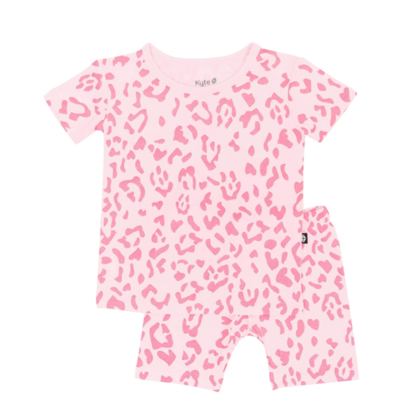 Kyte Clothing Kyte: Toddler Short-Sleeve PJ Set - Sakura Leopard