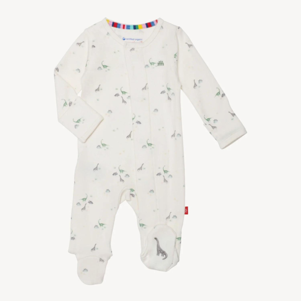 Magnificent Baby Magnetic Me: Magnetic Footie - Tiny Diny (Organic Cotton)