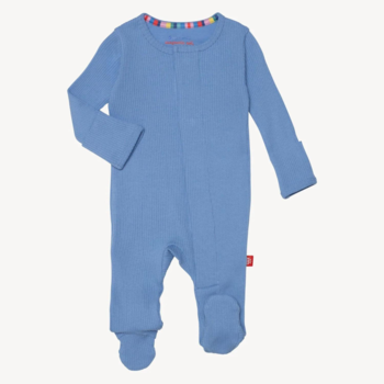 Magnificient Baby Magnetic Me: Ribbed Footie -  Blue Skies