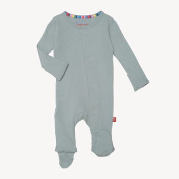 Magnificient Baby Magnetic Me: Ribbed Footie - Mist