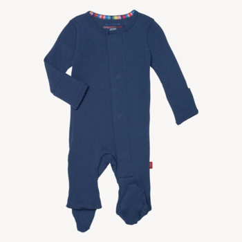 Magnificient Baby Magnetic Me: Ribbed Footie -Symphony Blue