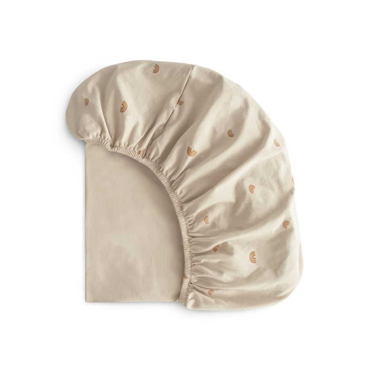 Mushie Stretchy MINI Crib Sheet Rainbows Nest, Bermuda