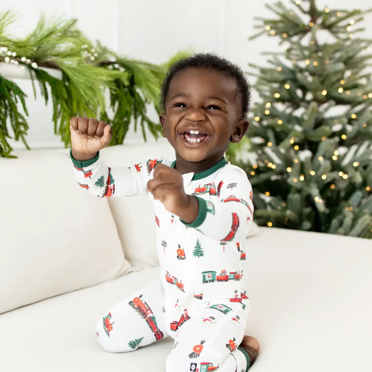 Kyte Baby Zippered Romper - Holiday Train Kyte Baby Zippered Romper - Holiday Train