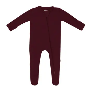Kyte Clothing Kyte: Zipper Footie - Burgundy