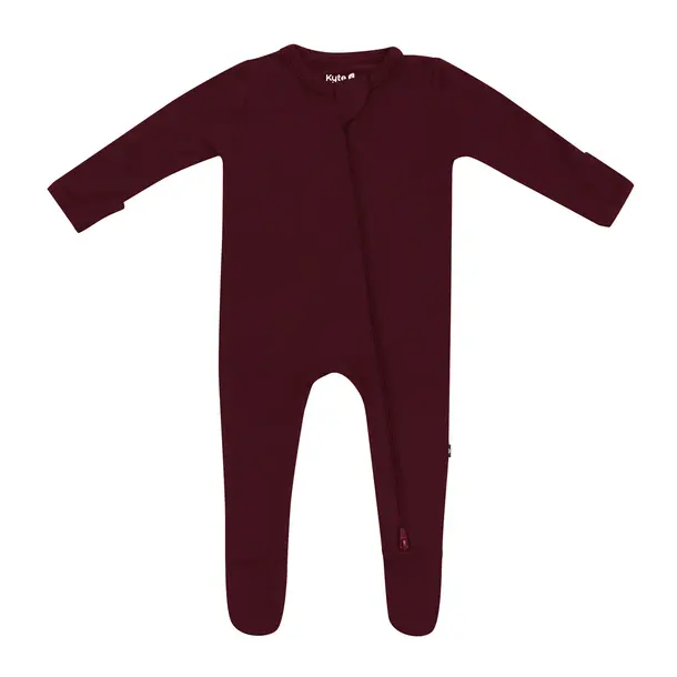 Kyte Clothing Kyte: Zipper Footie - Burgundy