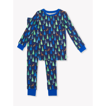 Rufflebutts Rufflebutts: Toddler PJ Merry Pines - Blue