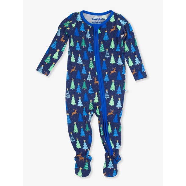 Rufflebutts Rufflebutts: Footie Merry Pines - Blue