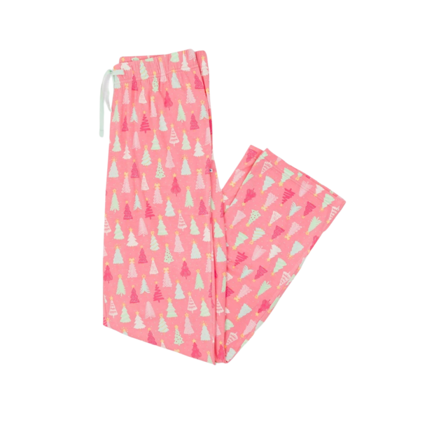 Rufflebutts Rufflebutts: Women PJ Pants Merry Pines - Pink