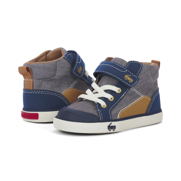 See Kai Run SKR: Dayton Hightop - Grey/Denim -