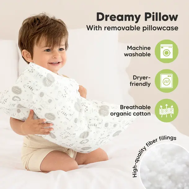 KeaBabies Keababies: Toddler Pillow w/pillowcase (13x18")