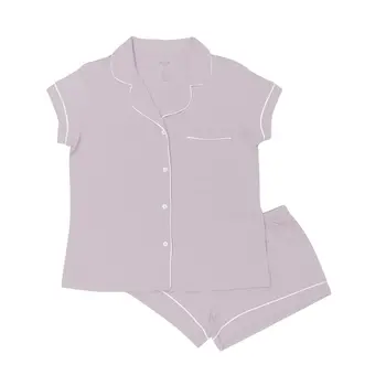 Kyte Clothing Kyte: Womens Short Sleeve PJ Set - Wisteria w/ Cloud Trim