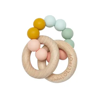 Lou Lou Lollipop LL Lollipop: Bubble Silicone & Wood Teether / Rattle-