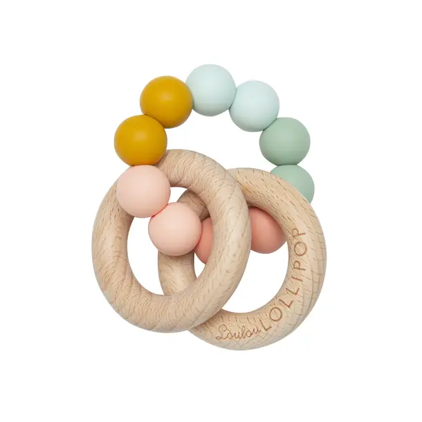 Lou Lou Lollipop LL Lollipop: Bubble Silicone & Wood Teether / Rattle-