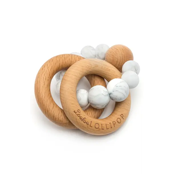 Lou Lou Lollipop LL Lollipop: Bubble Silicone & Wood Teether / Rattle-