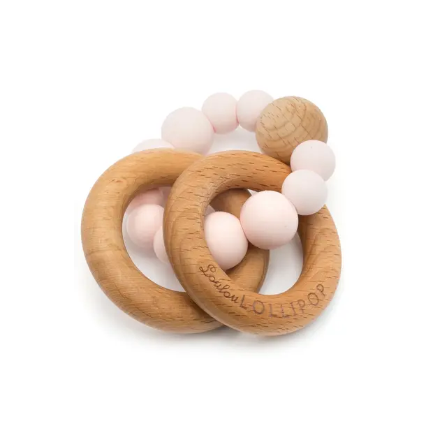 Lou Lou Lollipop LL Lollipop: Bubble Silicone & Wood Teether / Rattle-