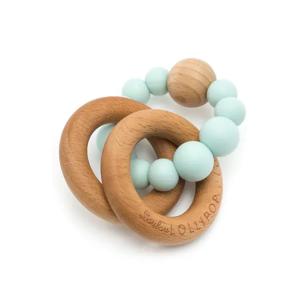 Lou Lou Lollipop LL Lollipop: Bubble Silicone & Wood Teether / Rattle-