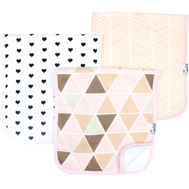 Copper Pearl Copper Pearl: Burp Cloth 3pk - Blush