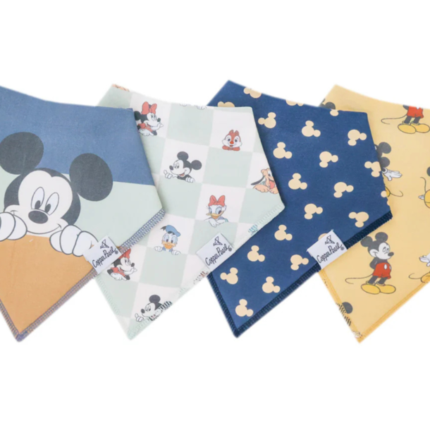 Copper Pearl Copper Pearl: Bandana Bib 4pk - Mickey Mouse & Friends
