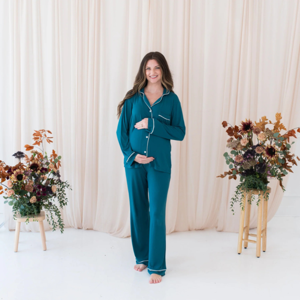 Kyte Clothing Kyte: Women's Long Sleeve PJ Set - Loch/Cloud Trim