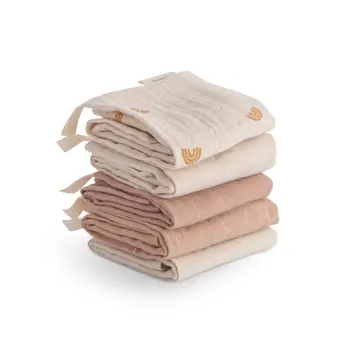 Mushie Mushie: Muslin Washcloth 5 Pack - Rainbow