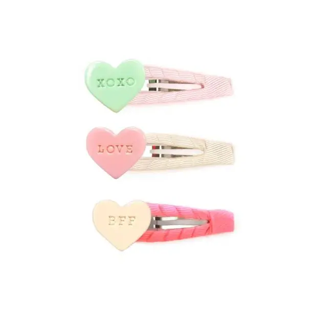 Lilies & Roses 3pk Snap Clip - Candy Hearts