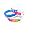 Lilies & Roses Bangle Set of 3: Love, Rainbow Heart, Blue