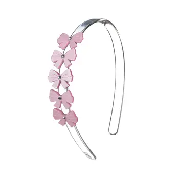 Lilies & Roses Acrylic Headband - Bows Satin Pink