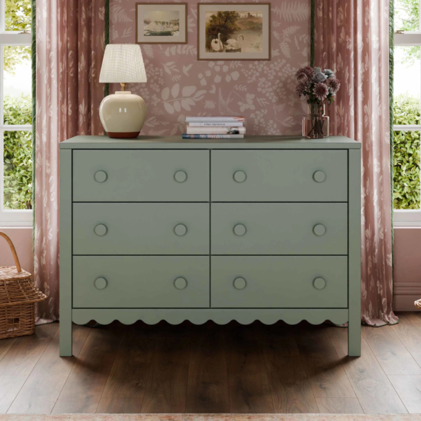 Million Dollar Baby MDB: Sammy Scallop 6 Drawer Dresser -