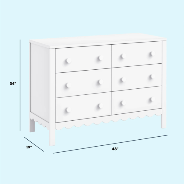 Million Dollar Baby MDB: Sammy Scallop 6 Drawer Dresser -