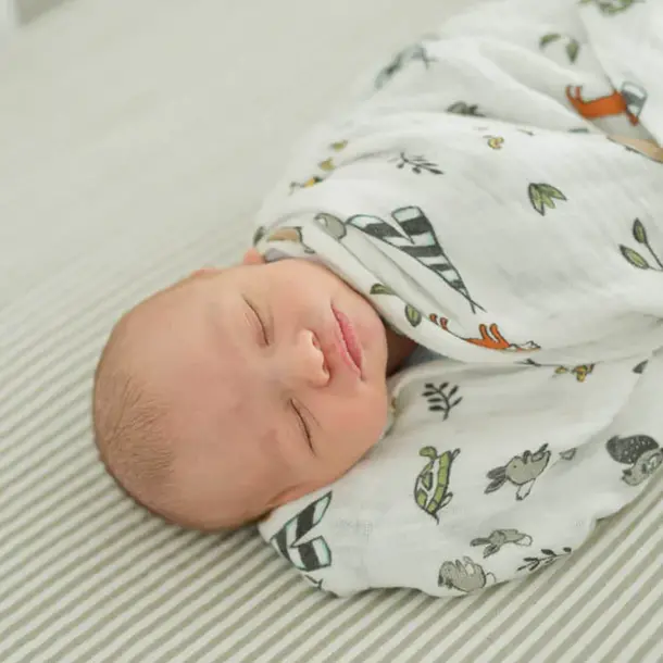 Little Unicorn Little Unicorn: Muslin Swaddle Blanket Single- Forest Friends