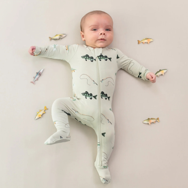Kyte Clothing Kyte: Zipper Footie - Fishing