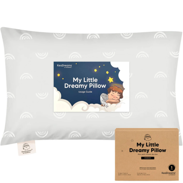 KeaBabies KeaBabies: Toddler Pillow - Gray Rainbow