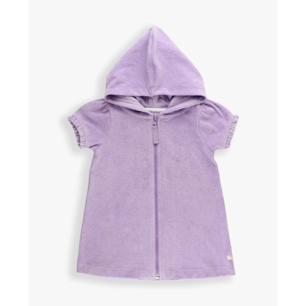 Rufflebutts Rufflebutts: Terry Full-Zip Cover Up- Lavender