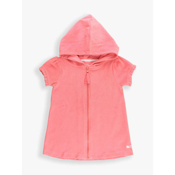 Rufflebutts Rufflebutts: Terry Full-Zip Cover Up- Bubblegum Pink