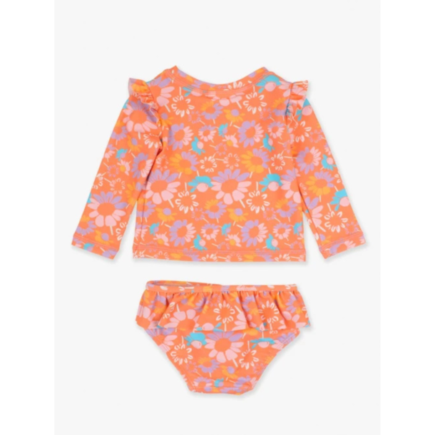 Rufflebutts Rufflebutts: 2pc Rashguard Bikini - Coral Floral