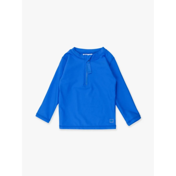 Rufflebutts Ruggedbutts: Boys LS Zipper Rash Guard - Sonic Blue