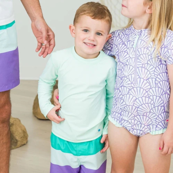 Rufflebutts Rufflebutts: LS Rashguard - Mint