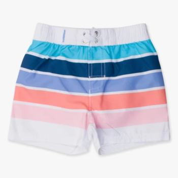 Rufflebutts Ruggedbutts: Swim Trunks - Seaside Stripe