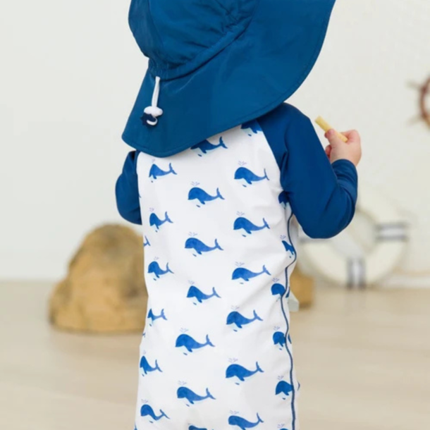 Rufflebutts Ruggedbutts: LS 1pc Rashguard Suit - Whale Friends